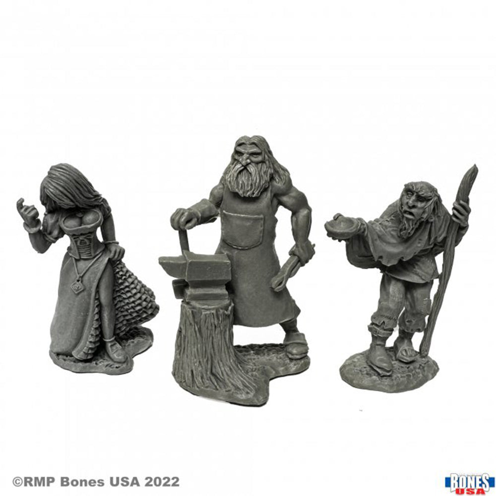 Reaper 30087: Townsfolk (Strumpet, Blacksmith, Beggar) - Bones USA