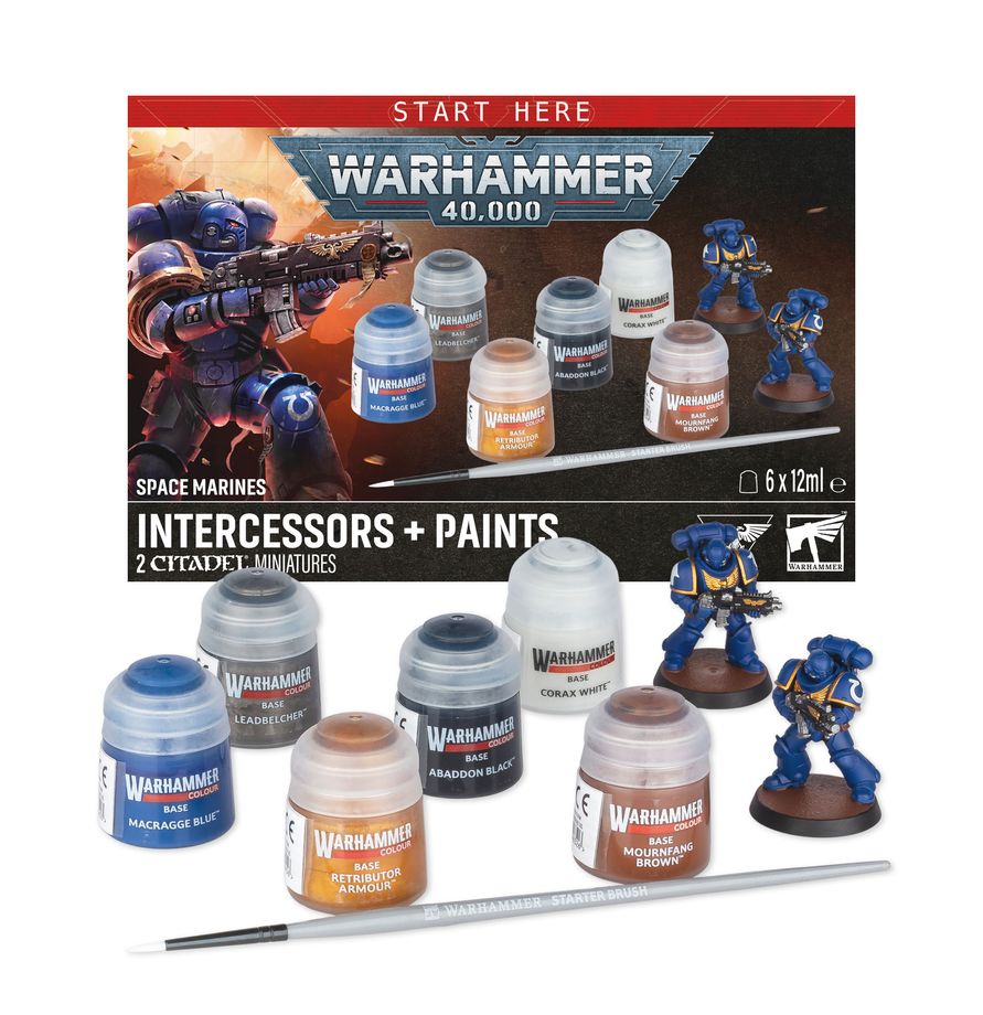Warhammer 40,000 - Space Marines: Intercessors + Paints