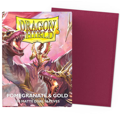 Dragon Shield Sleeves - Dual Matte Pomegranate & Gold