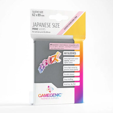 Gamegenic Japanese Size Prime Sleeves - Dark Grey (60 Sleeves)