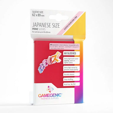 Gamegenic Japanese Size Prime Sleeves - Red (60 Sleeves)