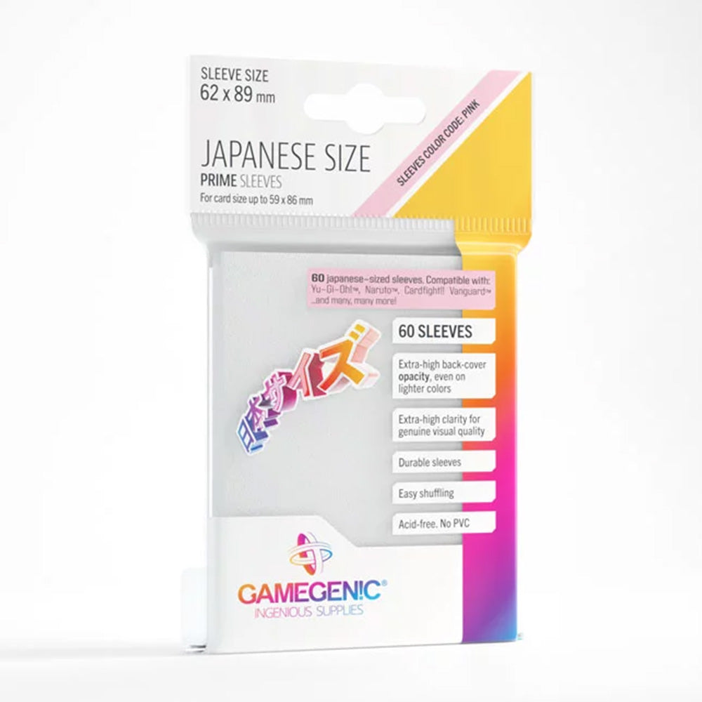 Gamegenic Japanese Size Prime Sleeves - White (60 Sleeves)
