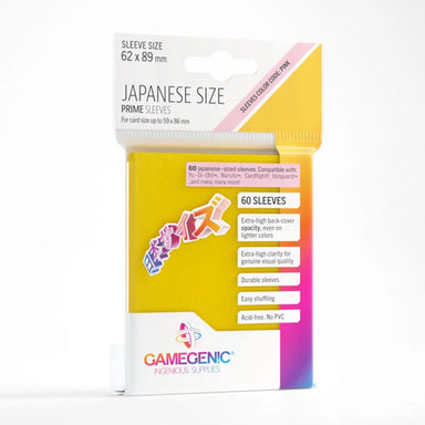 Gamegenic Japanese Size Prime Sleeves - Yellow (60 Sleeves)