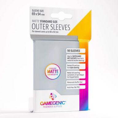 Gamegenic Outer Sleeves - Standard Size Matte Clear (100 Sleeves)