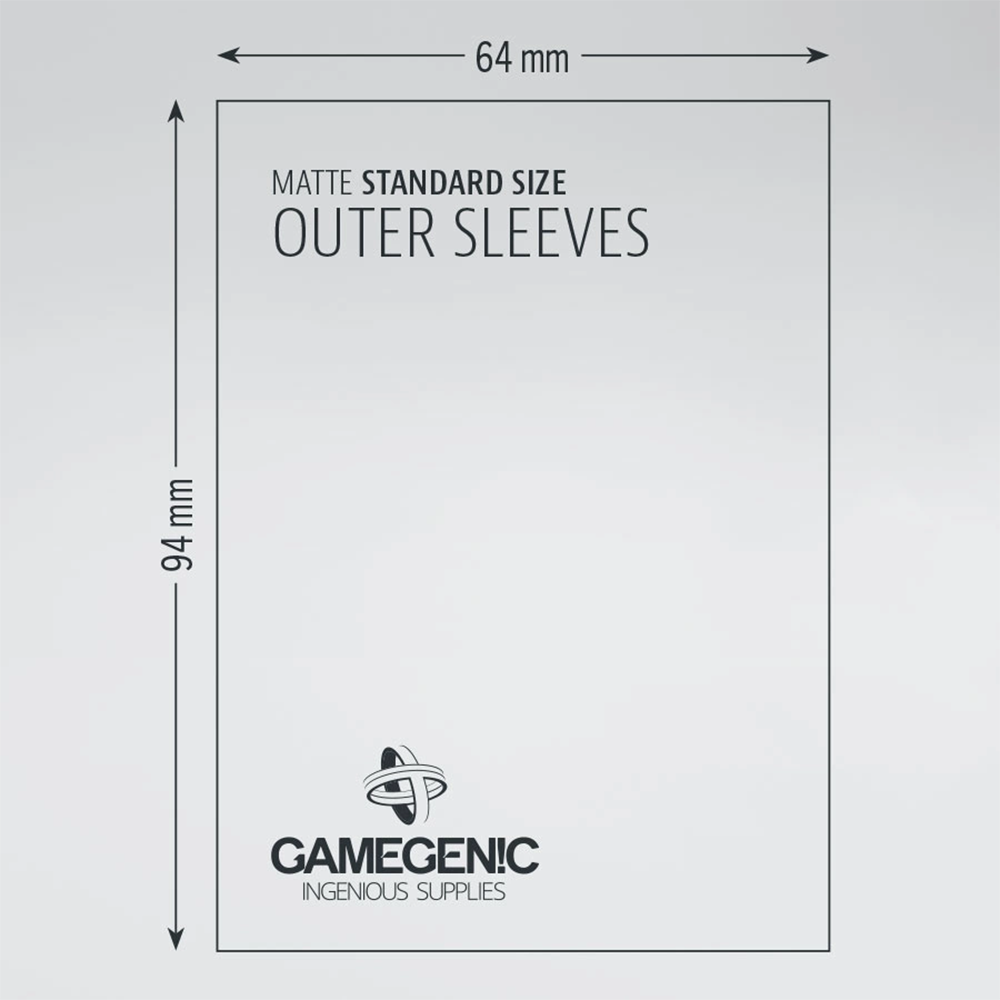 Gamegenic Outer Sleeves - Standard Size Matte Clear (100 Sleeves)