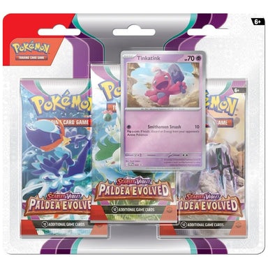 Pokémon TCG Scarlet & Violet Paldea Evolved 3-Pack Blister - Tinkatink