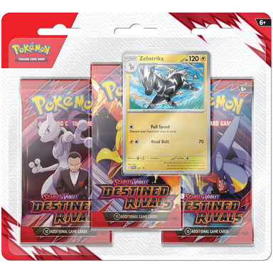 Pokémon TCG Scarlet and Violet Destined Rivals 3-Pack Blister - Zebstrika