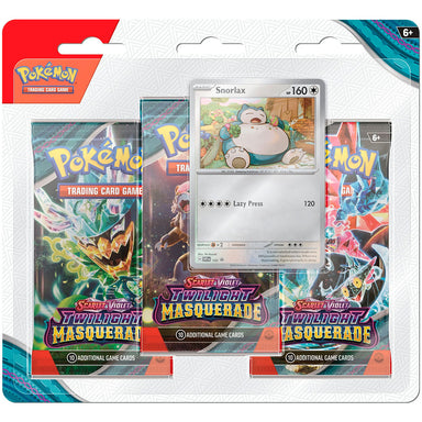 Pokémon TCG Scarlet and Violet Twilight Masquerade 3-Pack Blister - Snorlax