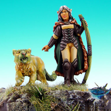 03401 Aeris, Female Elf Ranger and Panther - Reaper Dark Heaven Legends