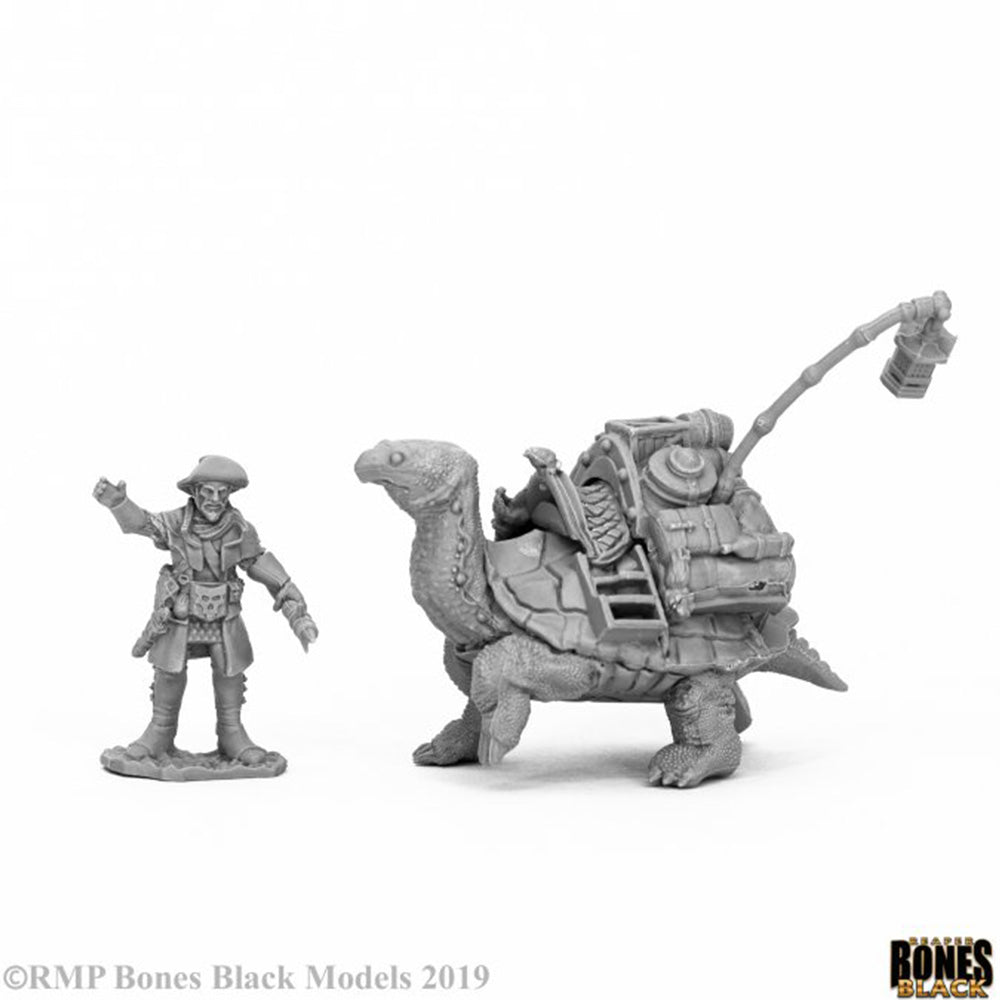 Reaper 44053: Dreadmere Pack Tortoise & Drayman - Bones Black
