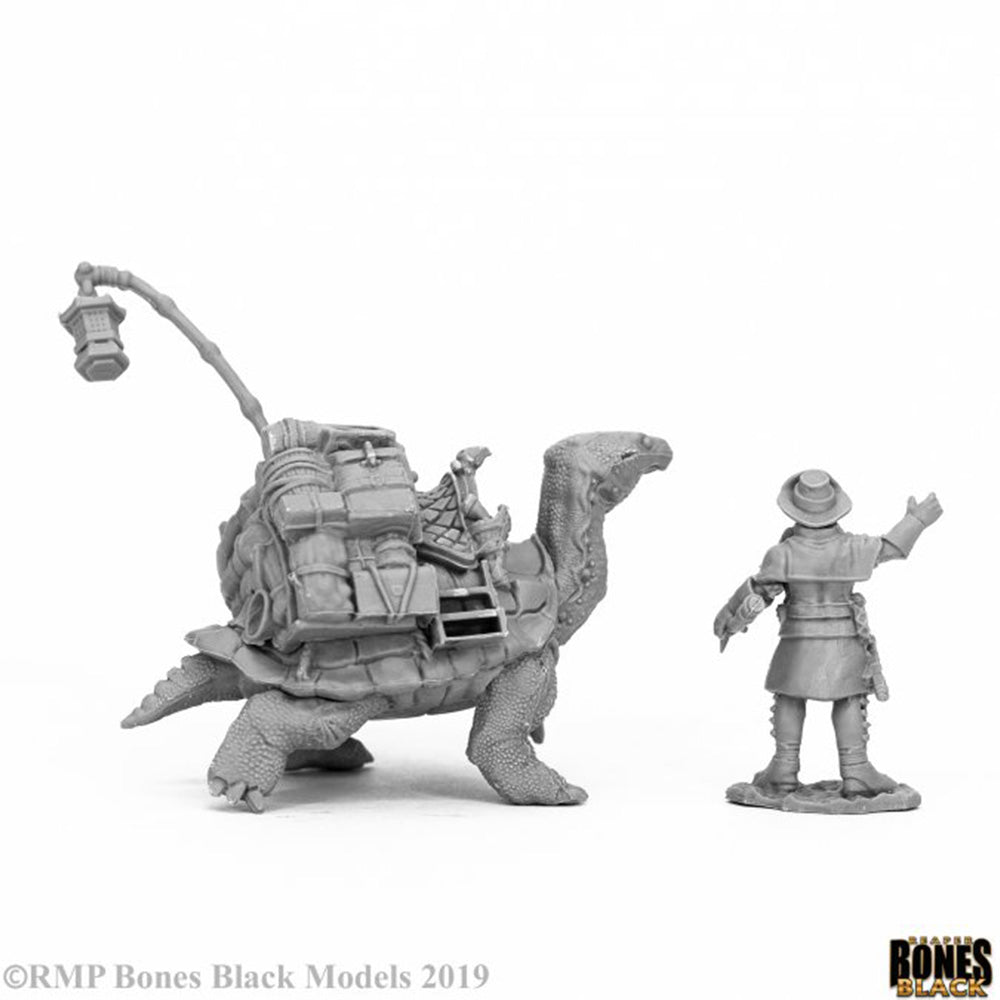 Reaper 44053: Dreadmere Pack Tortoise & Drayman - Bones Black