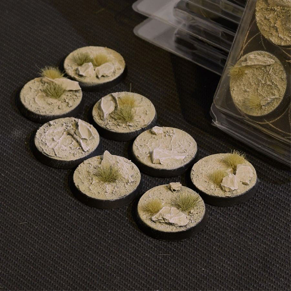 Gamers Grass - Battle Ready Bases: Arid Steppe Bases Round 32mm (x8)