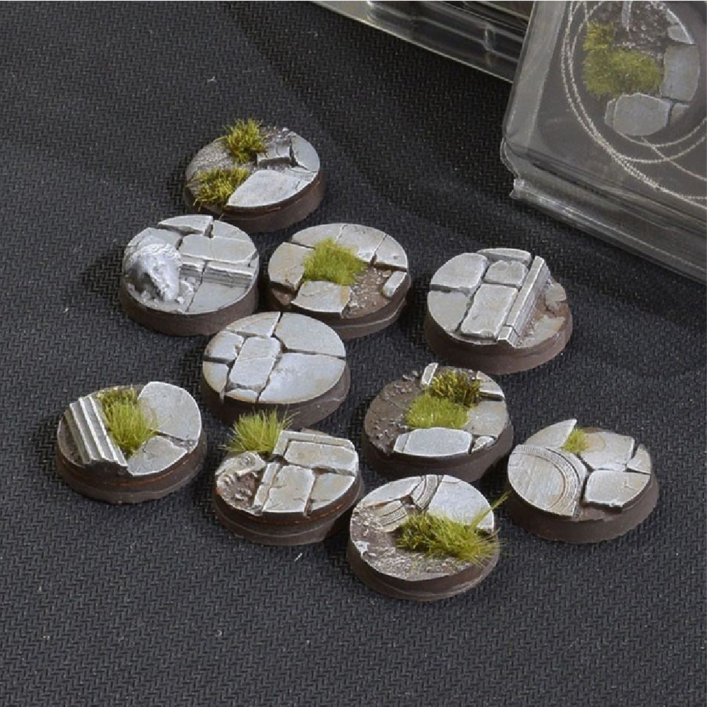 Gamers Grass - Battle Ready Bases: Temple Bases Round 25mm (x10)