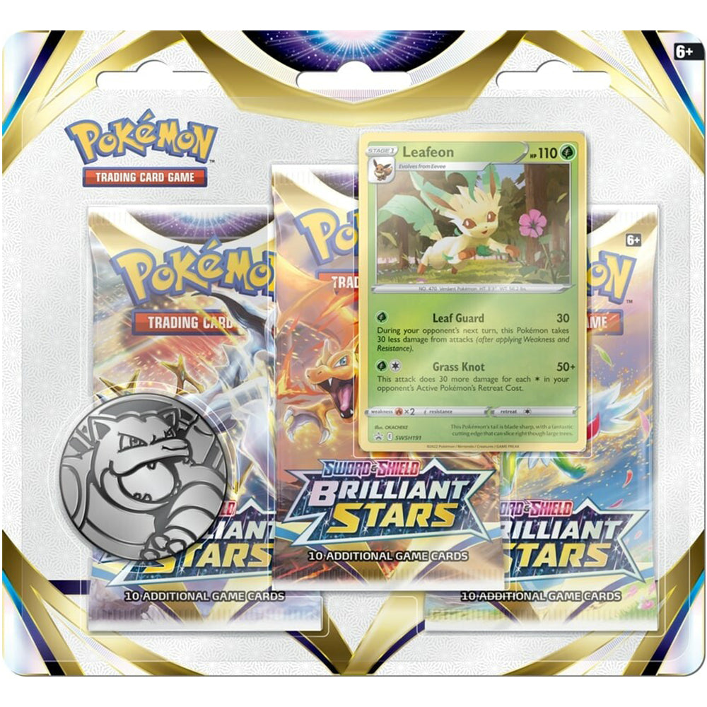 Pokémon Sword and Shield - Brilliant Stars 3-Pack Booster - Leafeon