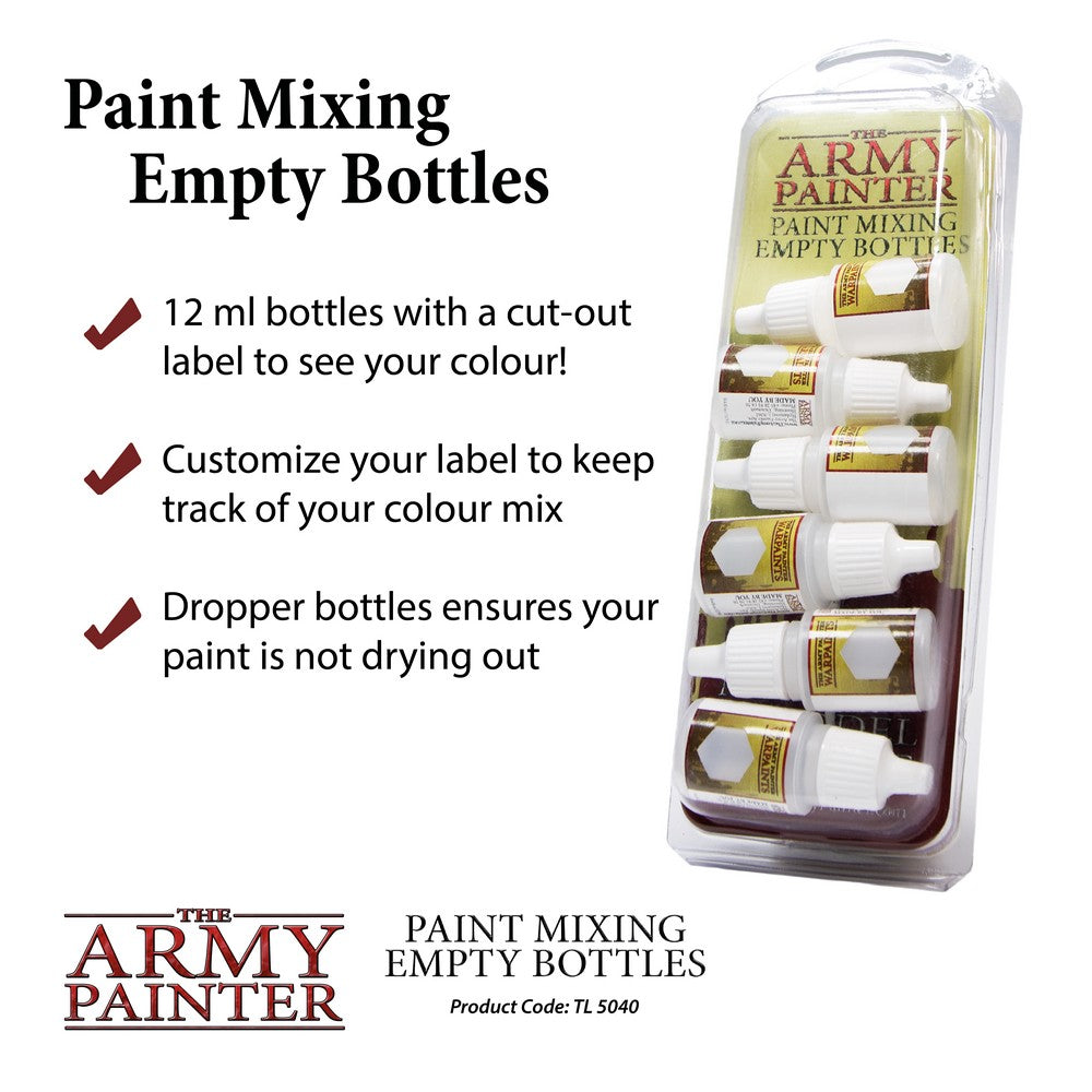TL5040 Paint Mixing Empty Bottles Army Painter Hobby Tools