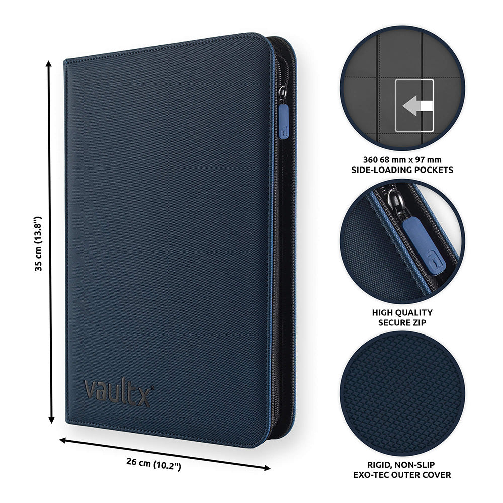 Vault X 9-Pocket Exo-Tec Zip Binder - Blue