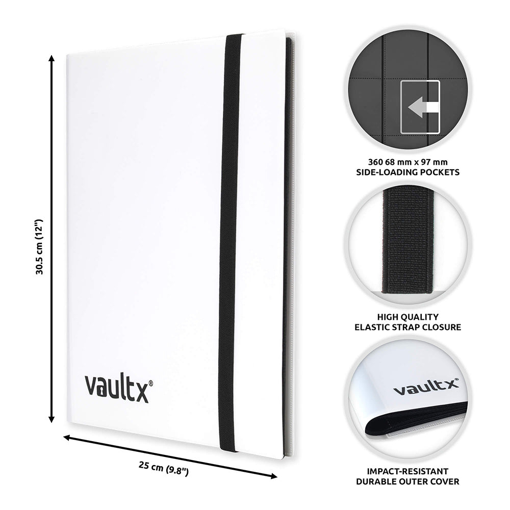 Vault X 9-Pocket Strap Binder - White