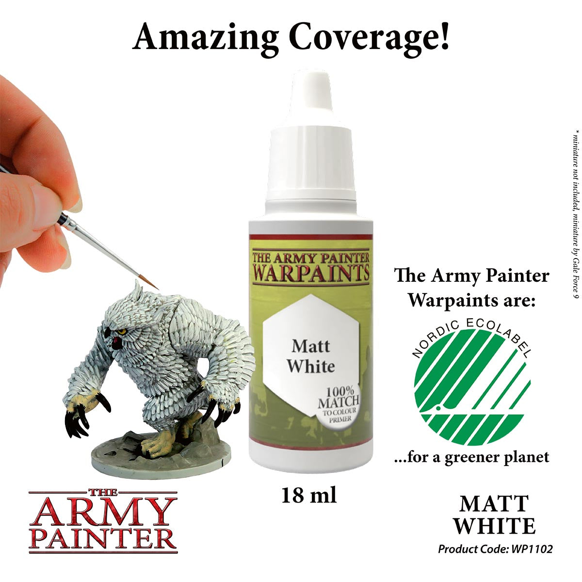 WP1102 Matt White Army Painter Acrylic Warpaints Paint Amazing Coverage