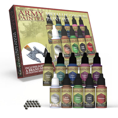 WP8048 Metallic Colours Paint Set Army Painter Acrylic Warpaints Hobby Paint Set